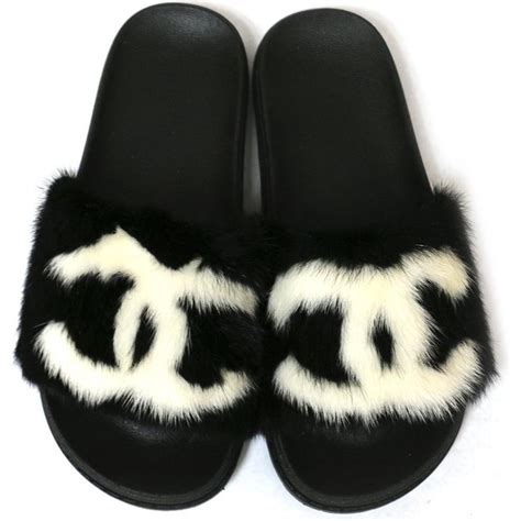 chanel shoes slip on fur|chanel fluffy slides.